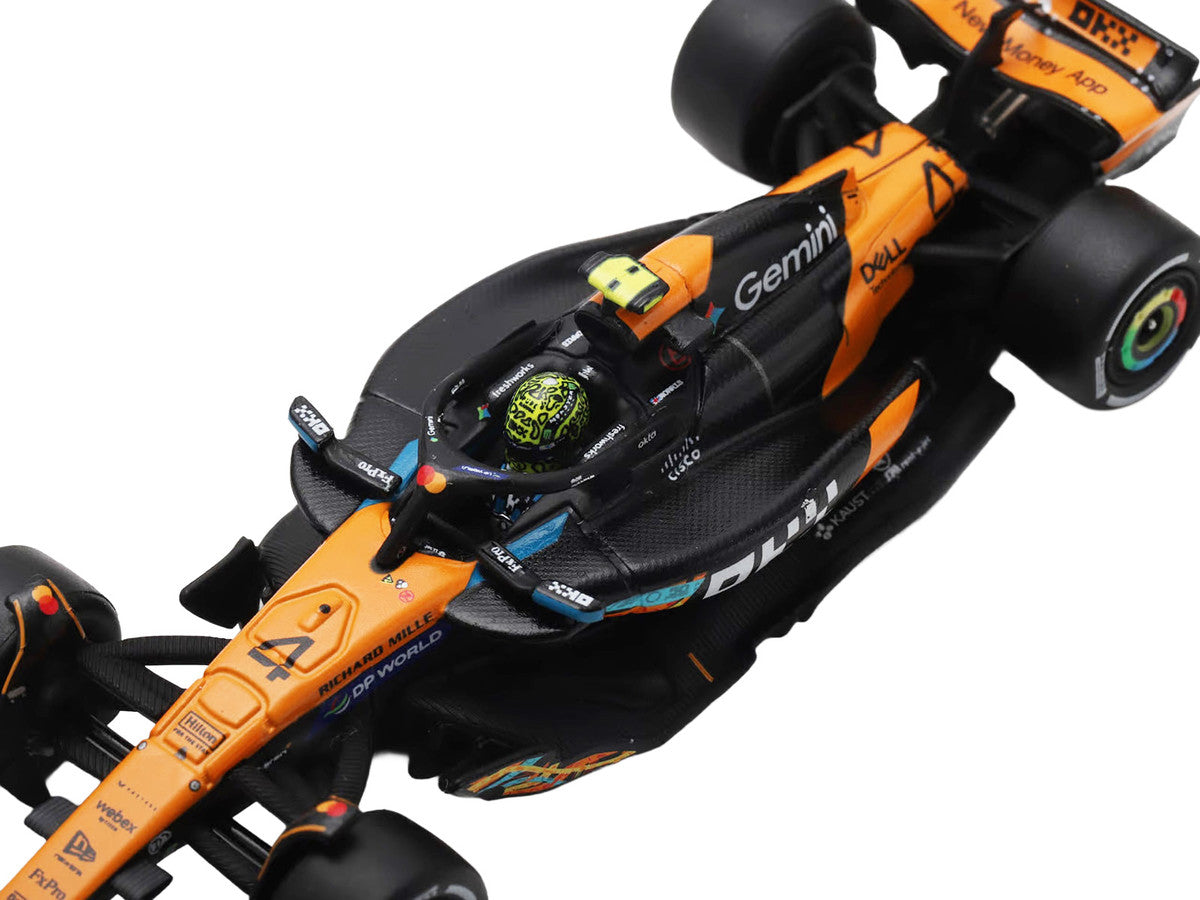 McLaren MCL39 #4 Lando Norris 3rd Place Formula One F1 "Abu Dhabi GP GP" (2025) "Drivers' World Champion 2025" with Pit Board 1/64 Model Car by Spark Spark