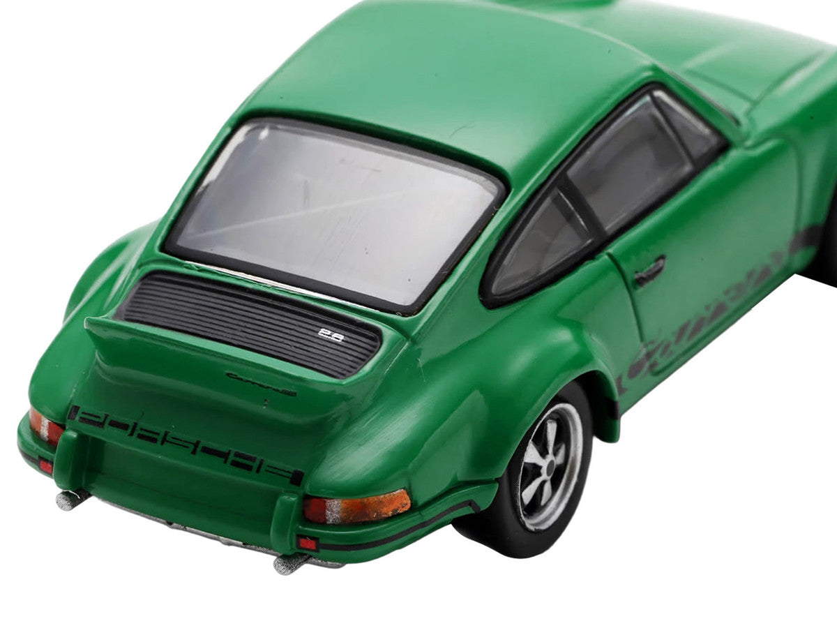 1973 Porsche 911 Carrera RSR 2.8 Green with Black Stripes 1/64 Model Car by Spark-3