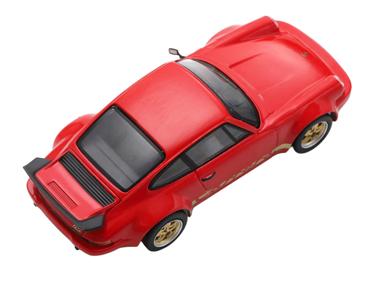 1974 Porsche 911 Carrera RS 3.0 Red with Gold Stripes 1/64 Model Car by Spark-2