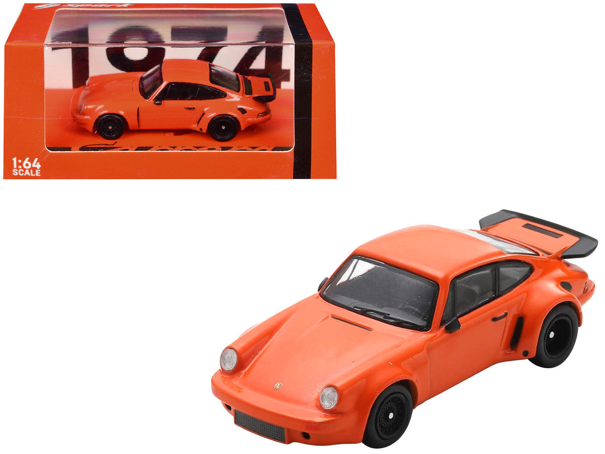1974 Porsche 911 Carrera RSR 3.0 Orange 1/64 Model Car by Spark-4