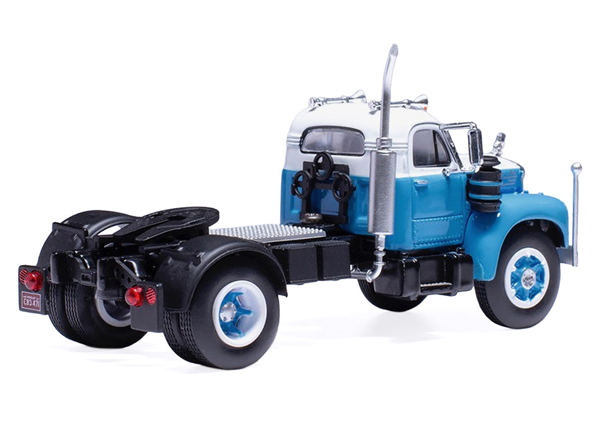 1953 Mack B 61 Truck Tractor Blue and White 1/64 Diecast Model by IXO Models-2