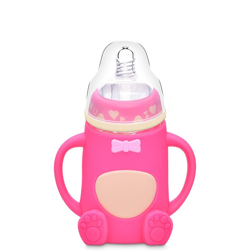 Silicone Glass Baby Bottle with Anti-Drop Design LuxuryLifeWay Online Store