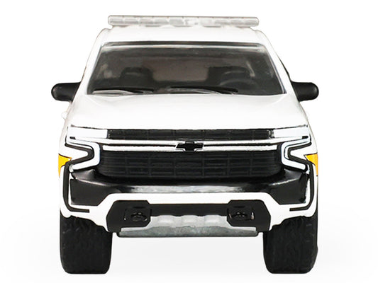 2024 Chevrolet Tahoe "Montgomery County Maryland Fire & Rescue Bethesda-Chevy Chase Rescue Squad" White with Yellow Stripes "Fire & Rescue" Series #5 1/64 Diecast Model Car by Greenlight-0