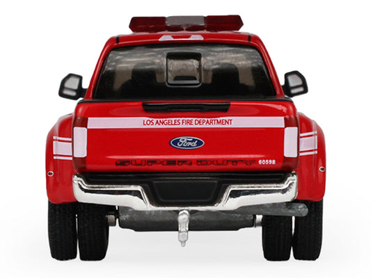 2018 Ford F-350 Pickup Truck "Los Angeles Fire Department" Red with White Stripes "Fire & Rescue" Series #5 1/64 Diecast Model Car by Greenlight Greenlight