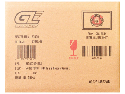 "Fire & Rescue" Series #5 Set of 6 Cars 1/64 Diecast Model Cars by Greenlight Greenlight