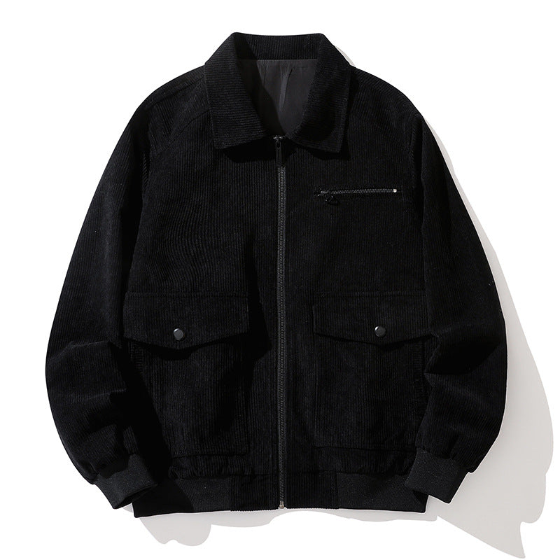 Men's Corduroy Jacket - Stylish Casual Spring/Fall Outerwear Pi-Mart