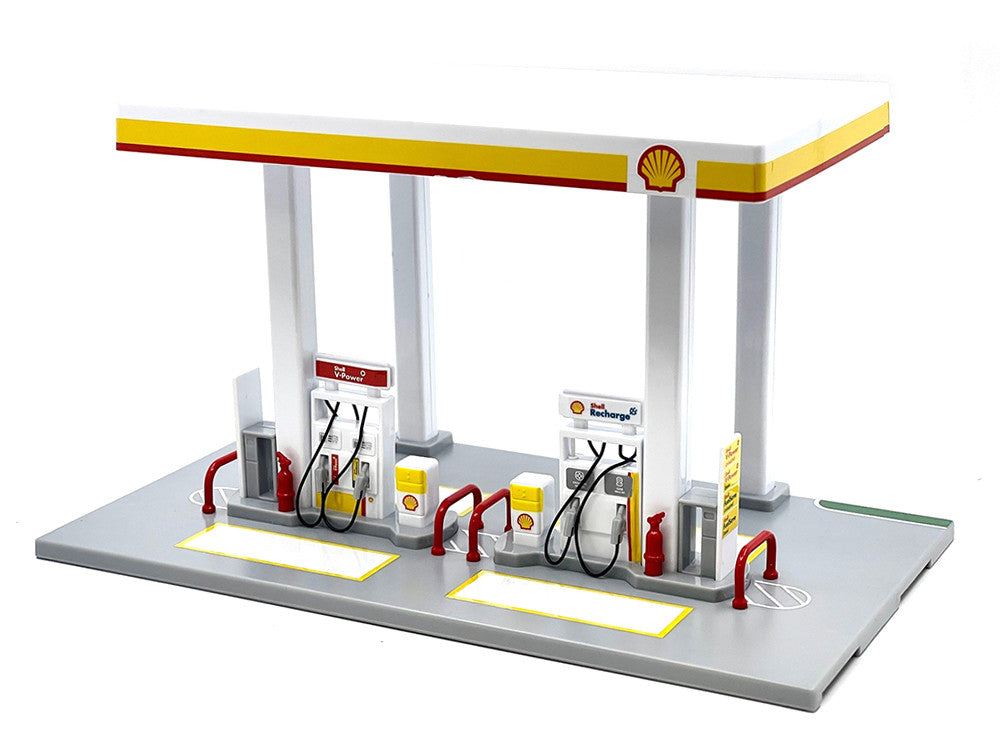 Shell Gas Station Playset with Volvo Oil Tanker and Volvo Tow Truck Diorama Set-1