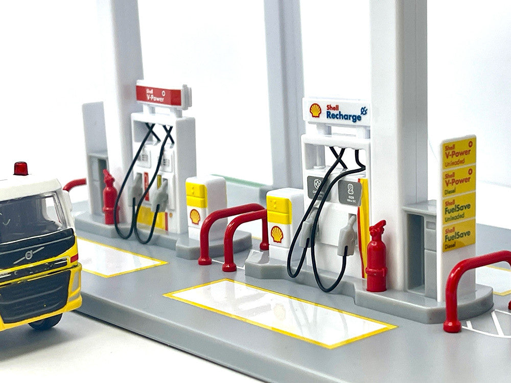 Shell Gas Station Playset with Volvo Oil Tanker and Volvo Tow Truck Diorama Set-2