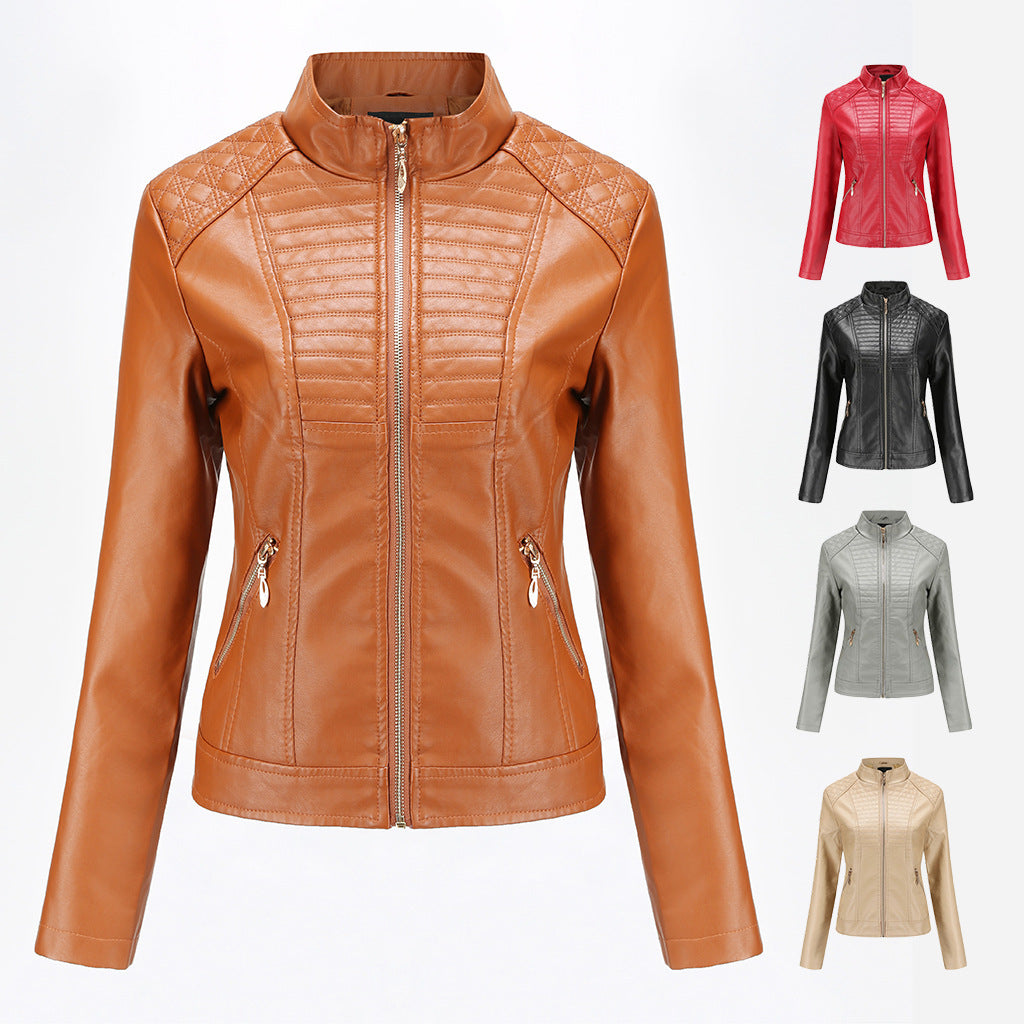 Women's motorcycle leather jacket LadyShow.Store
