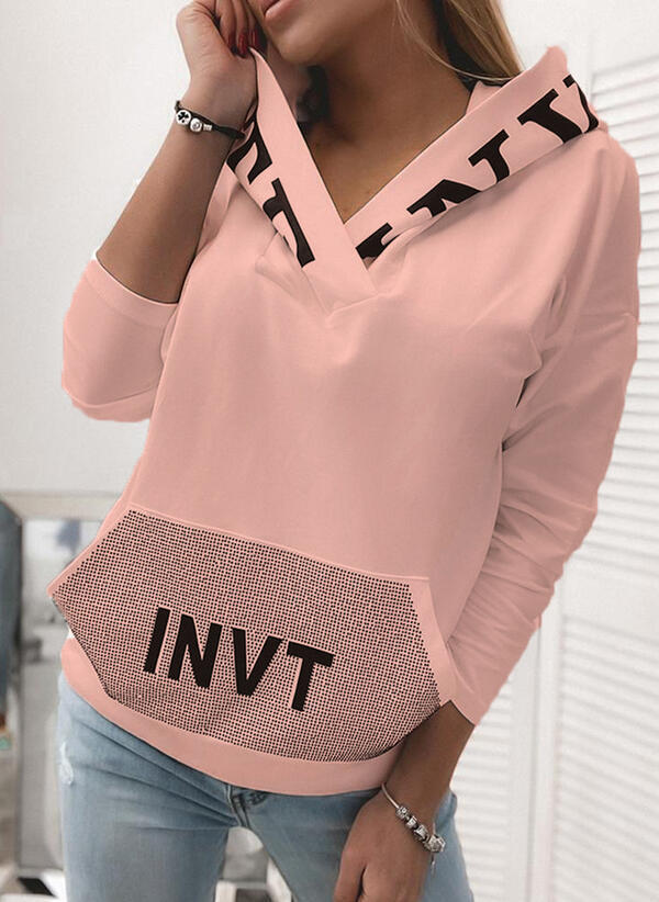 Pocket Hooded Letter Pullover Sweatshirt Best YouTube Store
