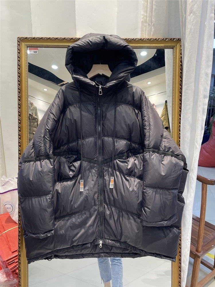 Plus Size White Duck Down Loose Down Jacket LadyShow.Store