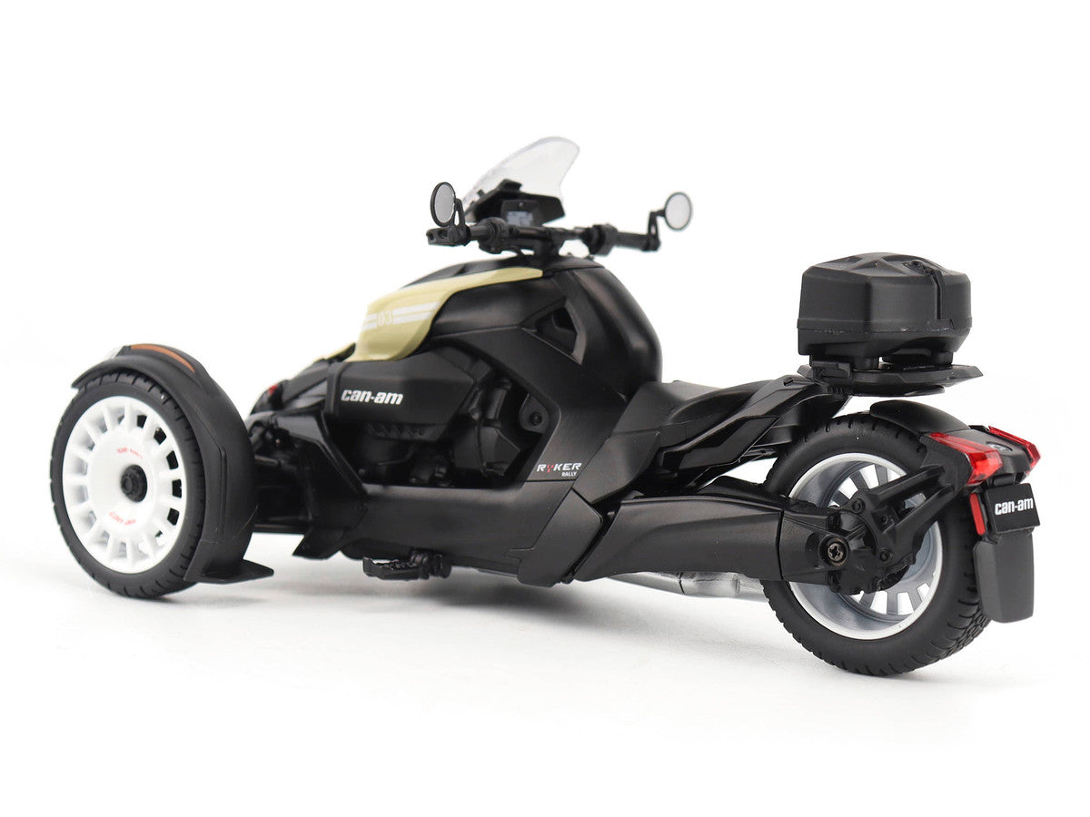 Can-Am Ryker Rally 3-Wheel Motorcycle Sand Storm and Black 1/12 Diecast Model by BRP Models BRP Models