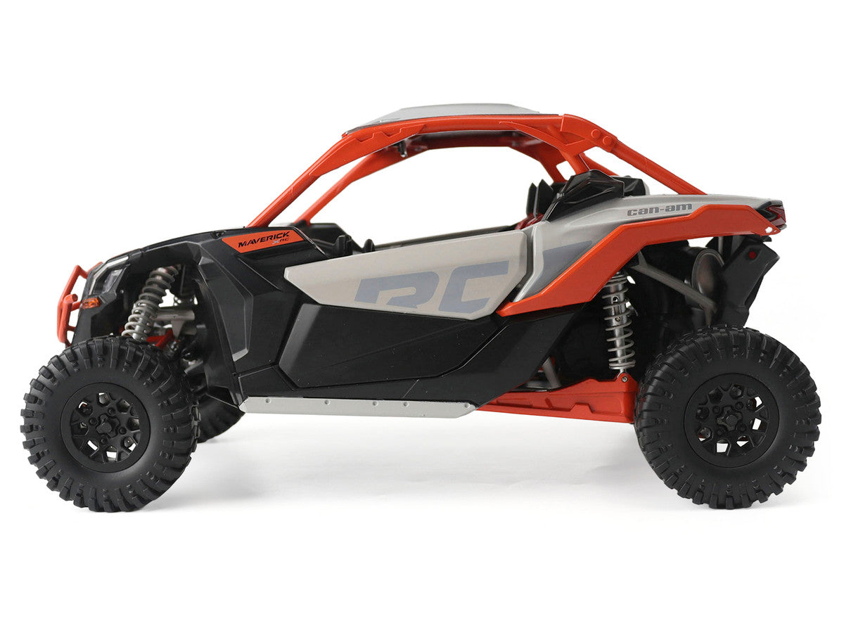 Can-Am Maverick X3 X RC Turbo RR Chalk Gray and Orange 1/12 Diecast Model by BRP Models BRP Models