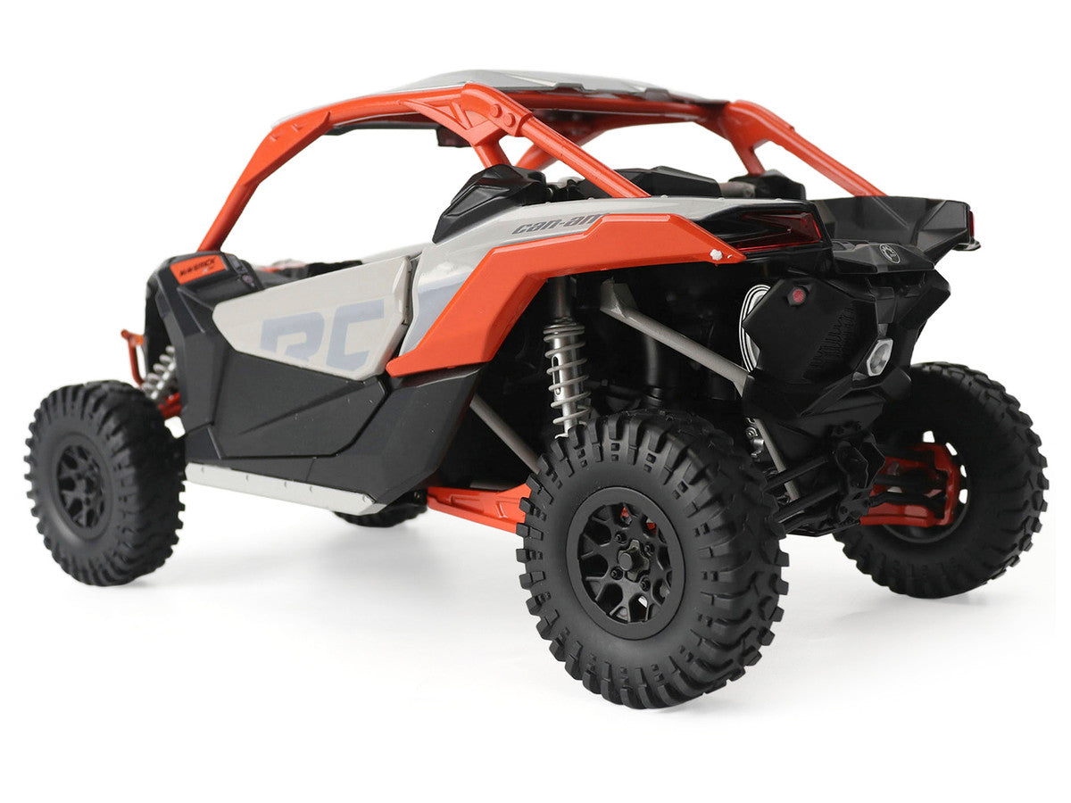 Can-Am Maverick X3 X RC Turbo RR Chalk Gray and Orange 1/12 Diecast Model by BRP Models BRP Models