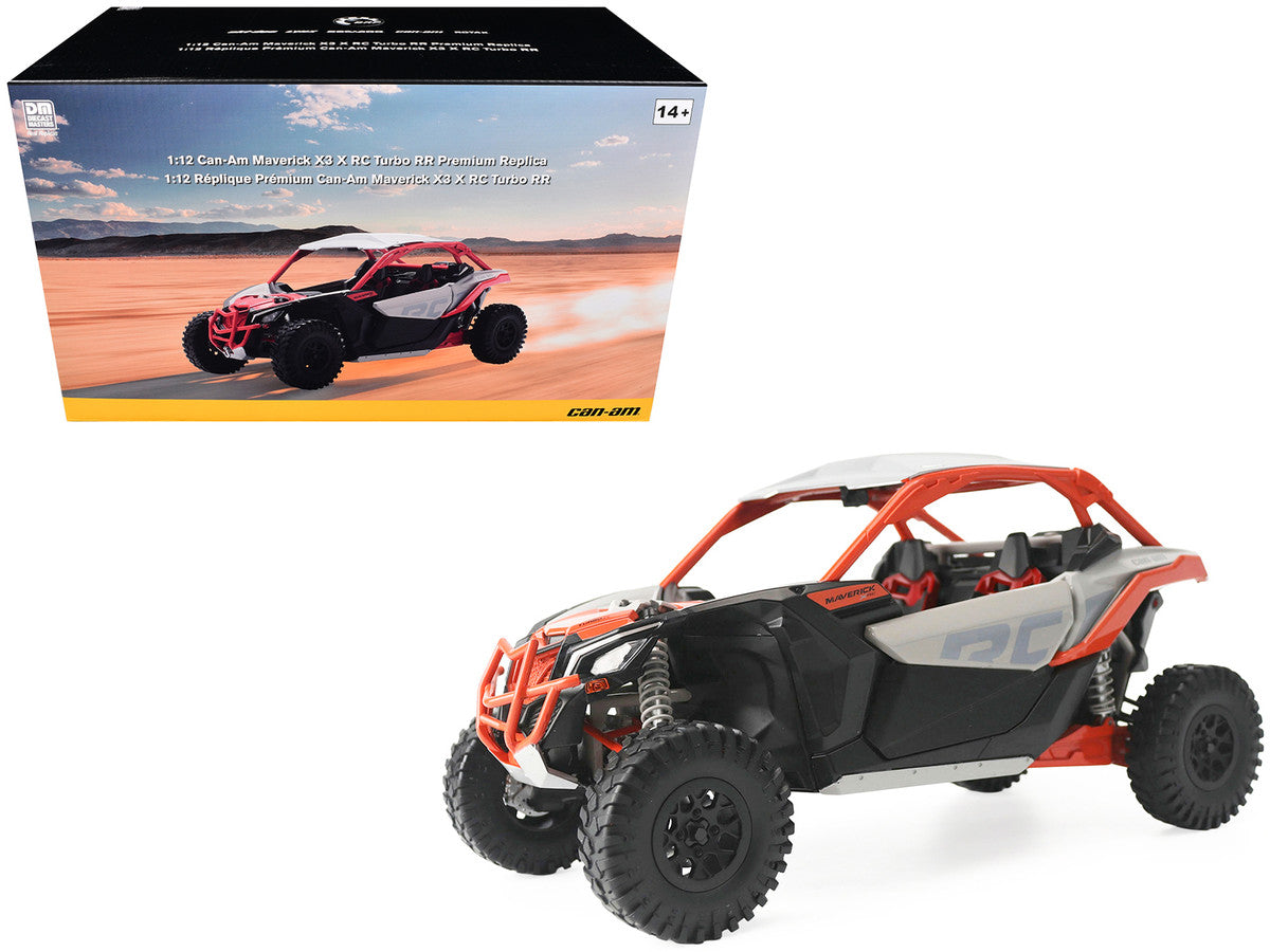 Can-Am Maverick X3 X RC Turbo RR Chalk Gray and Orange 1/12 Diecast Model by BRP Models BRP Models