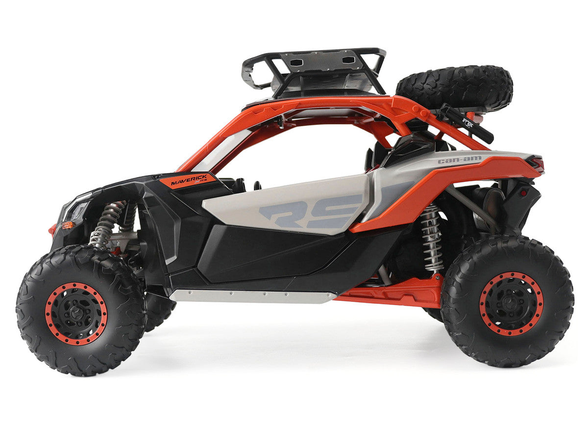 Can-Am Maverick X3 X RS Turbo RR with Roof Rack Chalk Gray and Orange 1/12 Diecast Model by BRP Models BRP Models