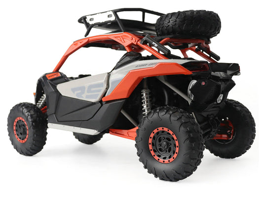 Can-Am Maverick X3 X RS Turbo RR with Roof Rack Chalk Gray and Orange 1/12 Diecast Model by BRP Models BRP Models
