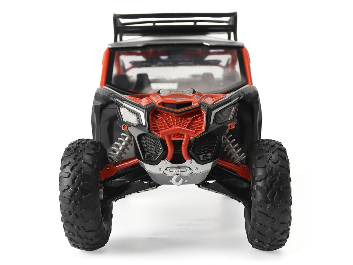 Can-Am Maverick X3 X RS Turbo RR with Roof Rack Chalk Gray and Orange 1/12 Diecast Model by BRP Models BRP Models