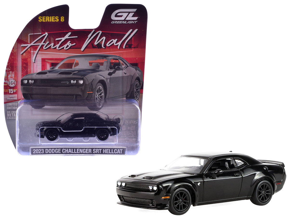 2023 Dodge Challenger SRT Hellcat Widebody Black "Auto Mall" Series 8 1/64 Diecast Model Car by Greenlight Greenlight