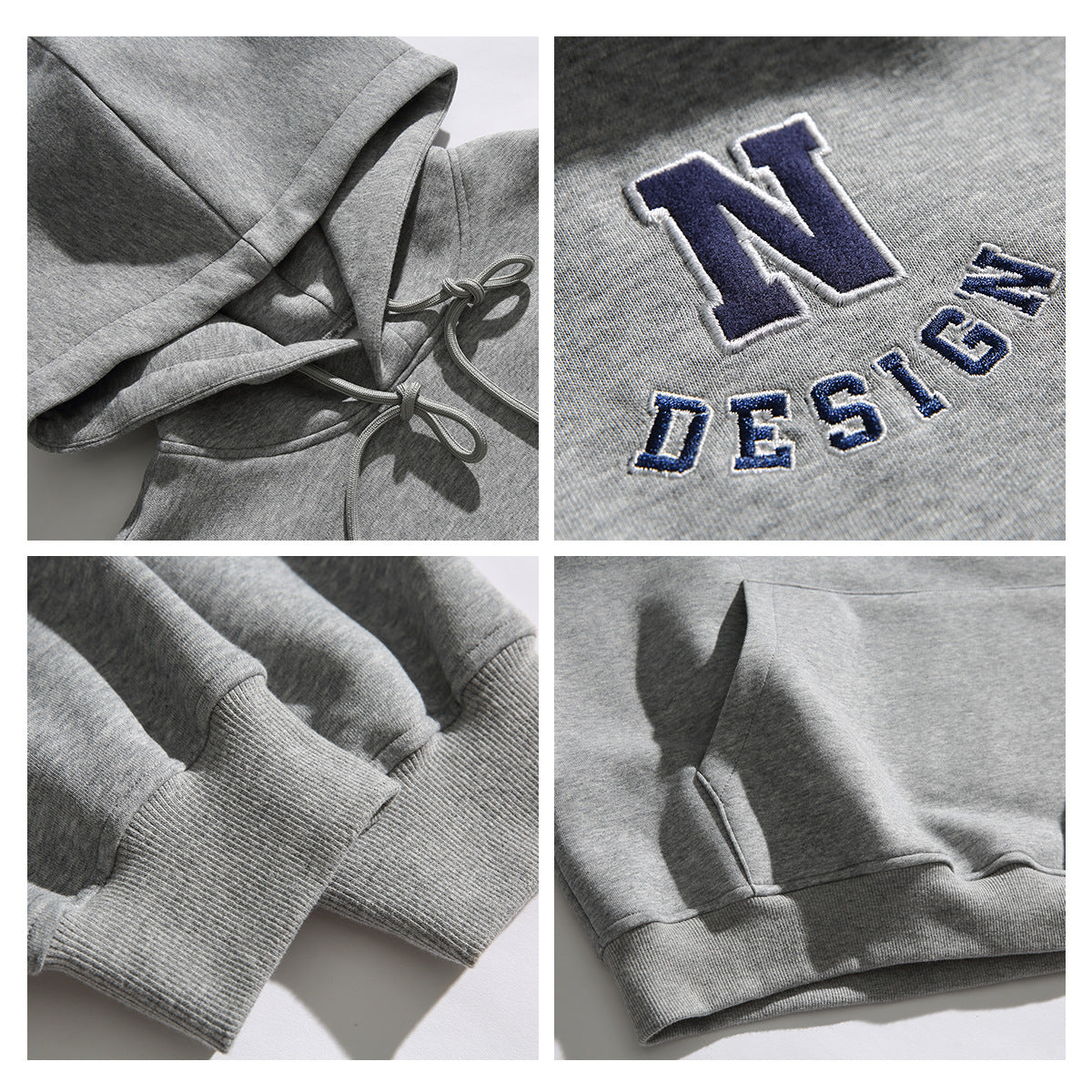 Simple Letter Embroidery Couple Hoodies Men And Women Casual Sweatshirt Accent Plus