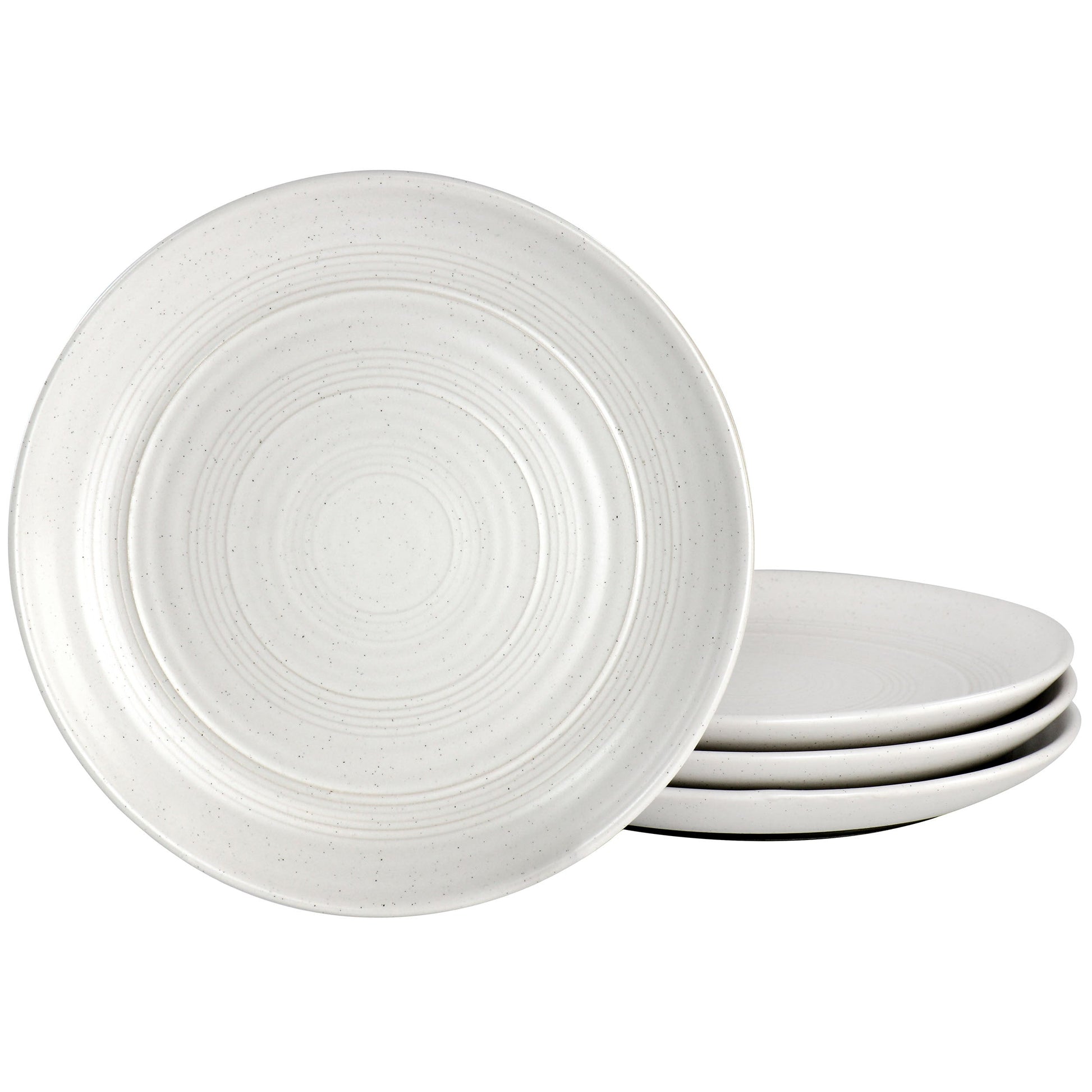 Gibson Millrook 4 Piece 7in Stoneware Appetizer Plate Set in Off-White W2B