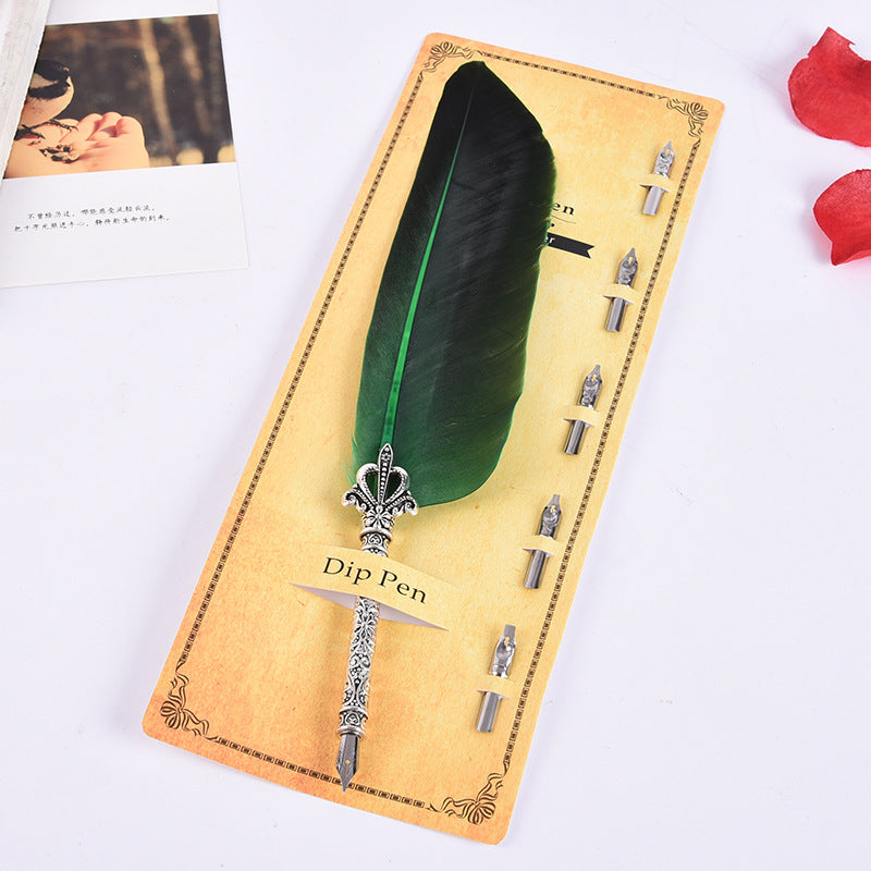 Creative Retro Turkey Feather Pen Teacher's Day Gift CJD