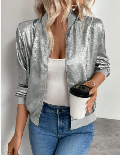 Thin Coat With Zip Slim Fit Slimming Casual Jacket Top LadyShow.Store