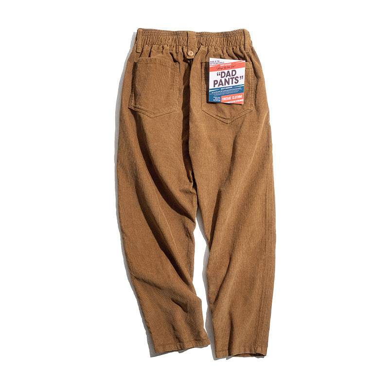 Men's Casual Khaki Corduroy Pants for Autumn/Winter Pi-Mart