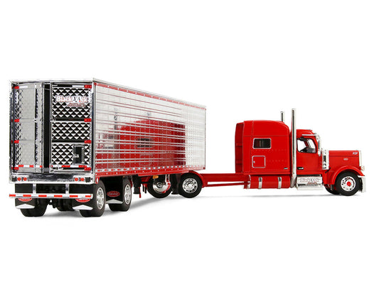 Peterbilt 589 with 78" Mid-Roof Sleeper and 53' Utility Trailer with Reefer "Blackjack Express LLC" Red "Big Rigs" Series II #6 1/64 Diecast Model by DCP/First Gear First Gear