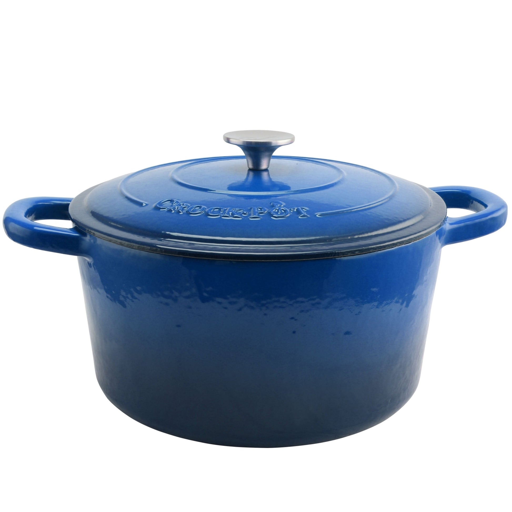 Crock Pot Artisan 7 Quart Round Cast Iron Dutch Oven in Sapphire Blue W2B