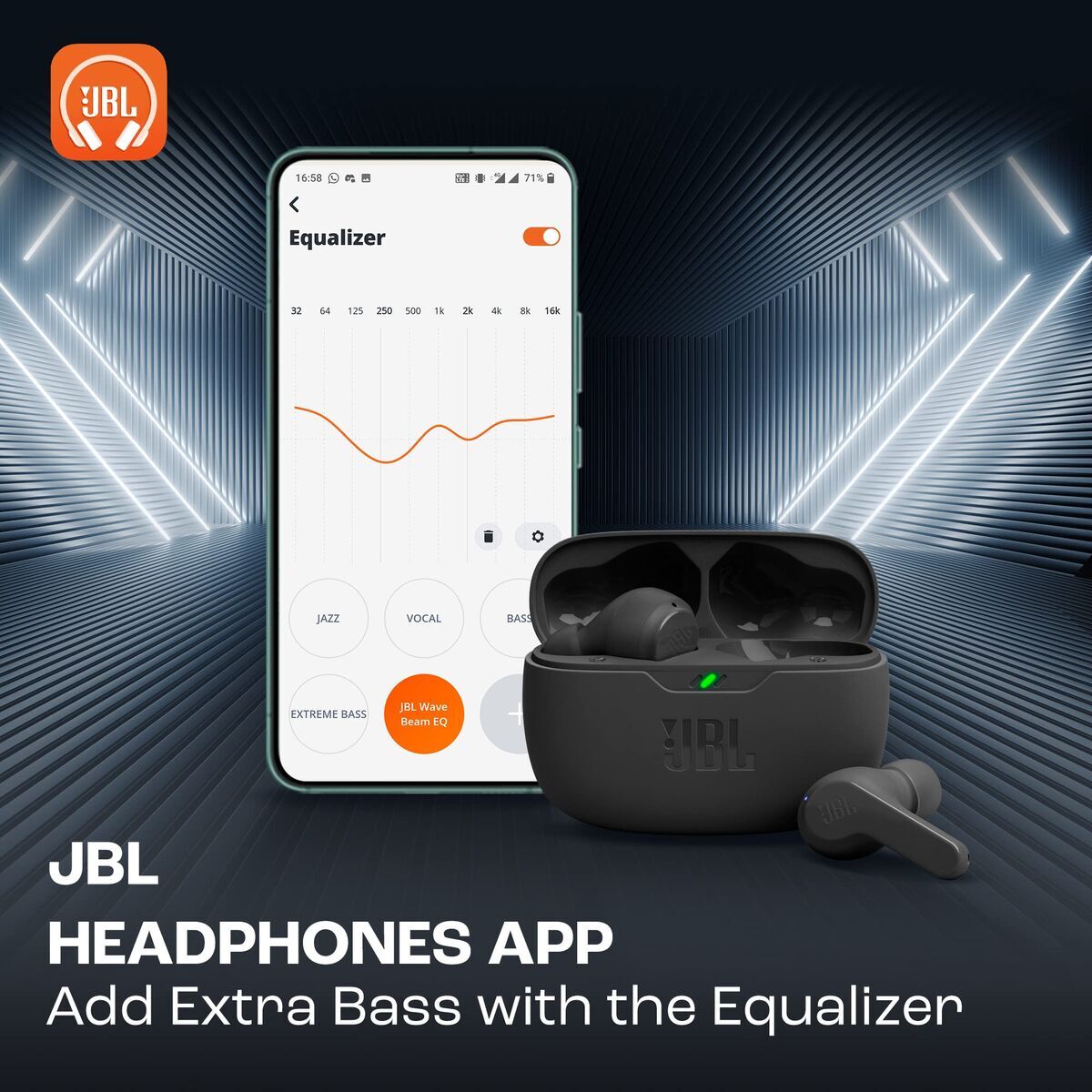 Headphones JBL Wave Beam Black-8