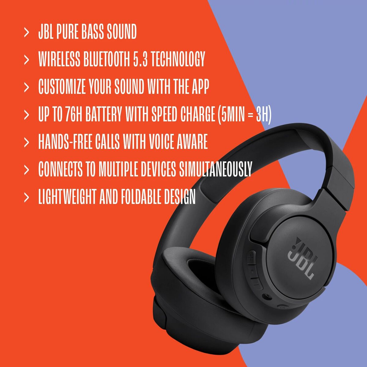 Headphones JBL JBLT720BTPUR Purple-5