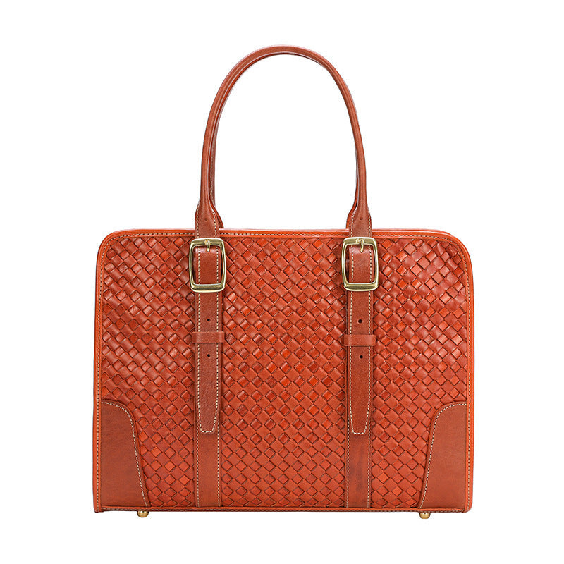Women's Hand-woven Handbag Vegetable Tanned Full-grain Leather Cowhide LadyShow.Store