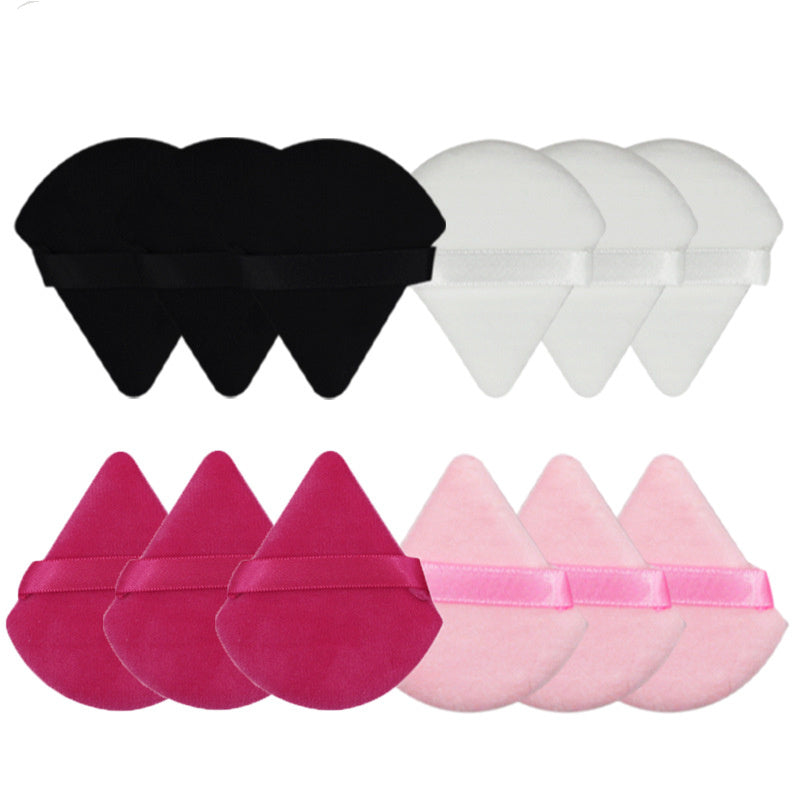 Triangular Fan-shaped Ribbon Dry Powder Puff Short Hair Material LadyShow.Store