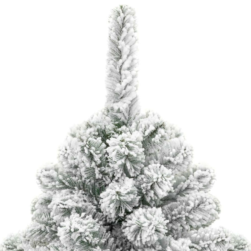 6 Foot Easy Set Up Snow Flocked Faux Pine Christmas Tree with Metal Stand FastFurnishings