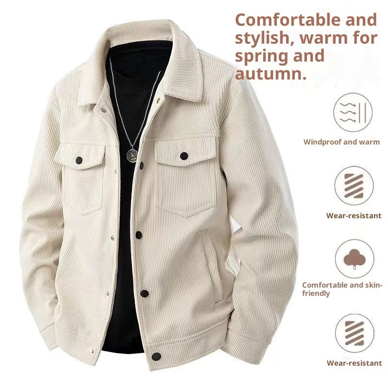 Retro Casual Loose Men's Lapel Work Jacket Best YouTube Store