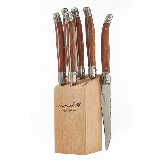 Stainless Steel Rosewood Wooden Handle Western Knife Steak Knife And Fork Set LadyShow.Store