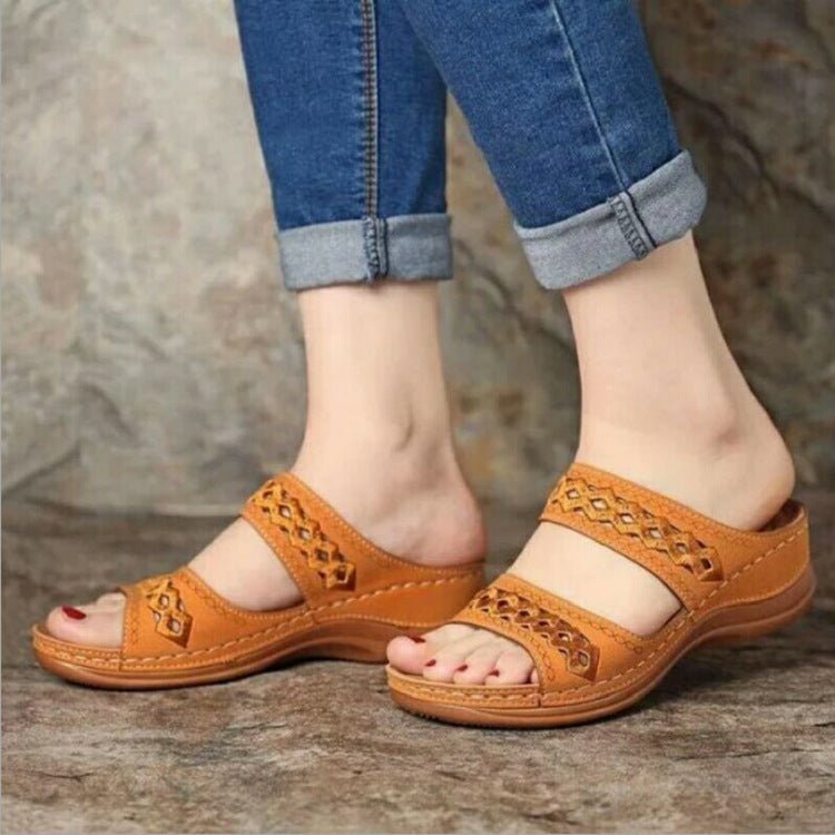 Thick Sole Retro Sewing Ethnic Style Casual Women's Slippers LadyShow.Store