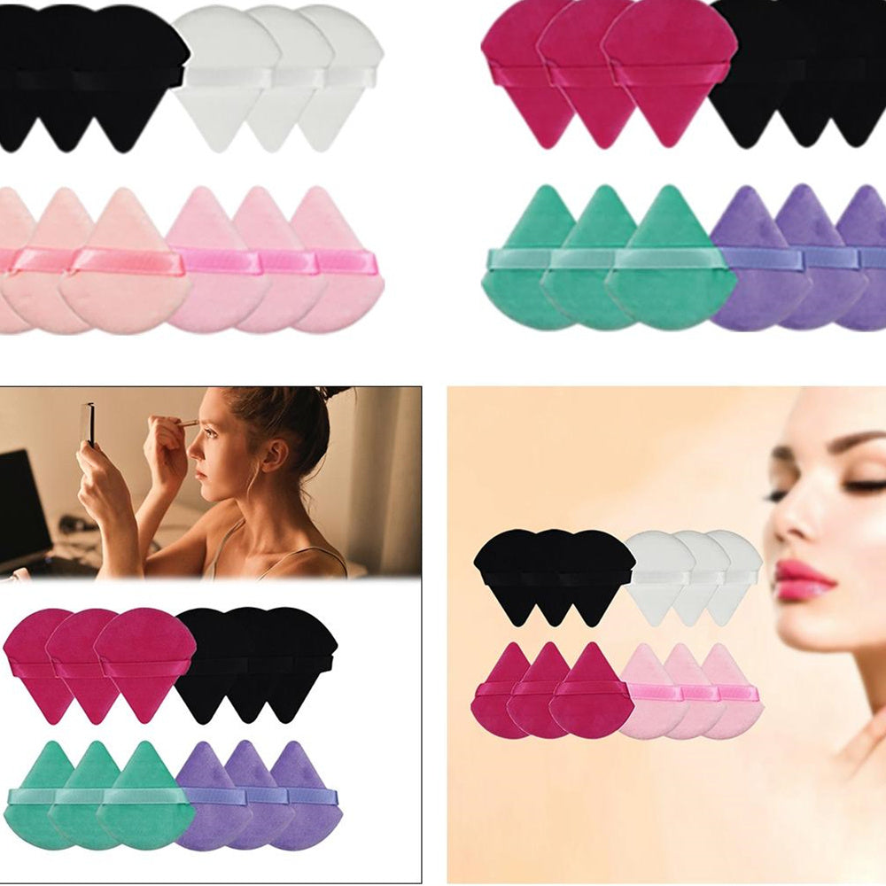 Triangular Fan-shaped Ribbon Dry Powder Puff Short Hair Material LadyShow.Store