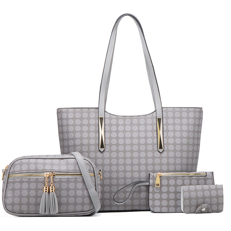Fashion Polka Dot Four-piece Mother-in-law Bag With Tassel Crossbody Best YouTube Store