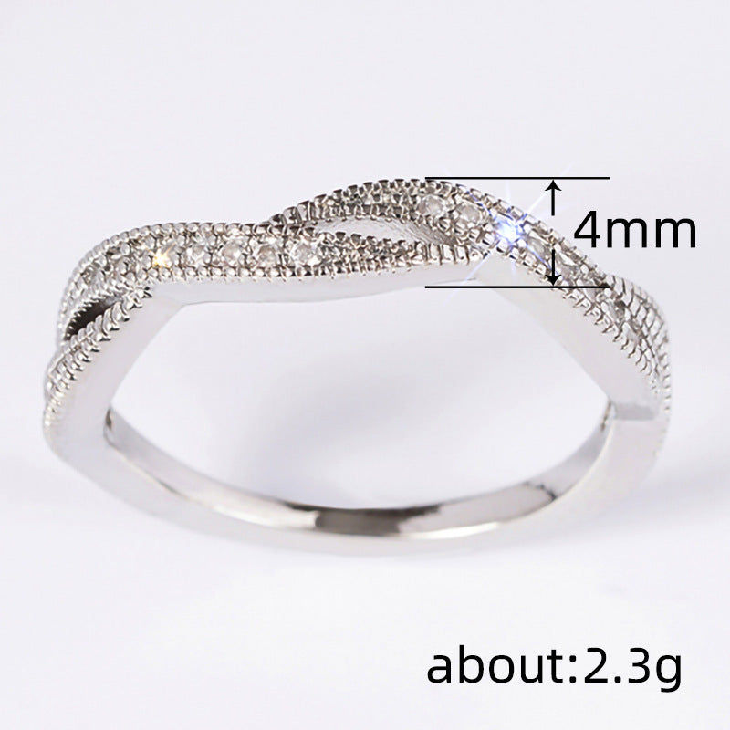 Everyday Lightweight Luxury Twisted-cross Wedding Ring Best YouTube Store