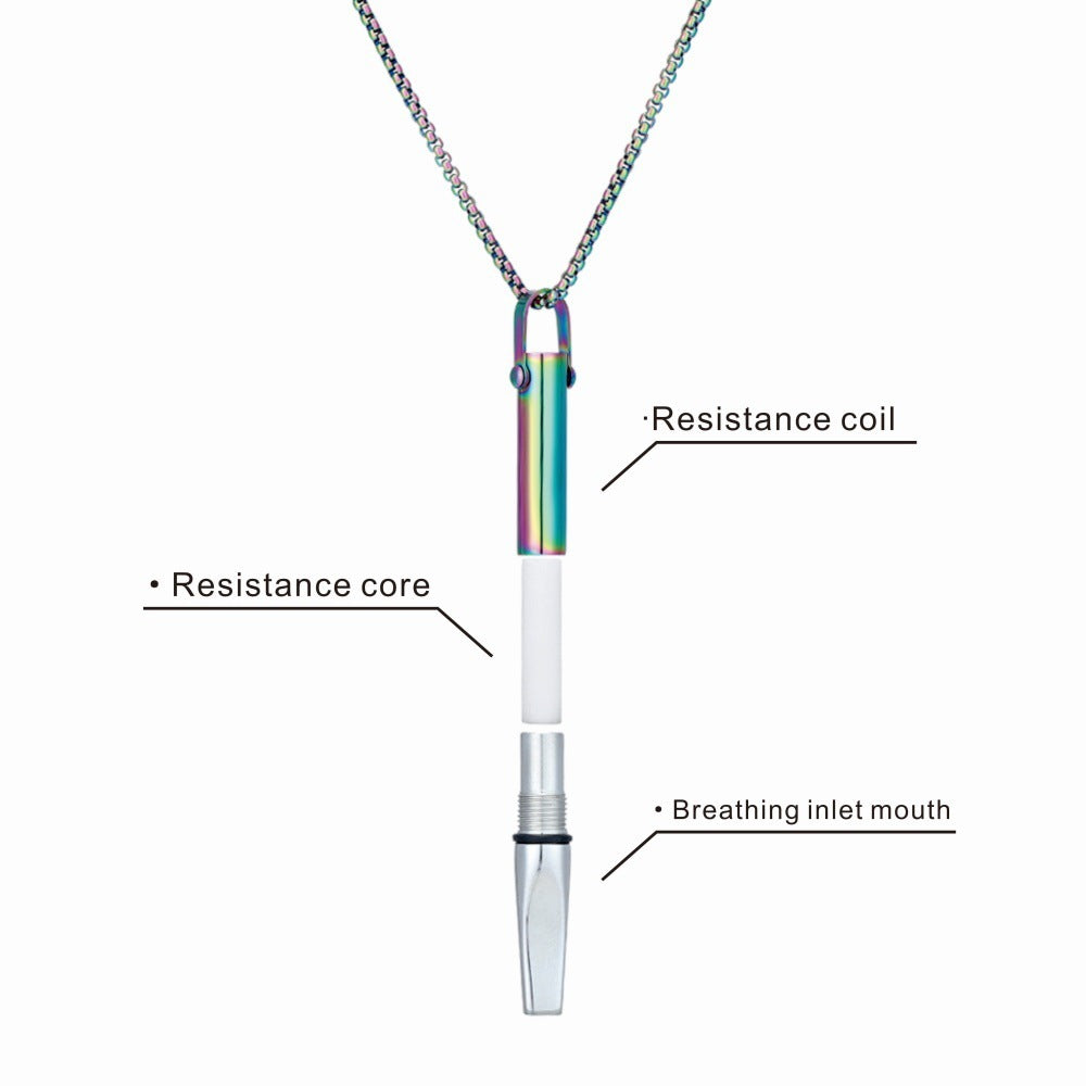 Breathing Resistance Whistle Necklace Round Tube Built-in Cotton Core Best YouTube Store