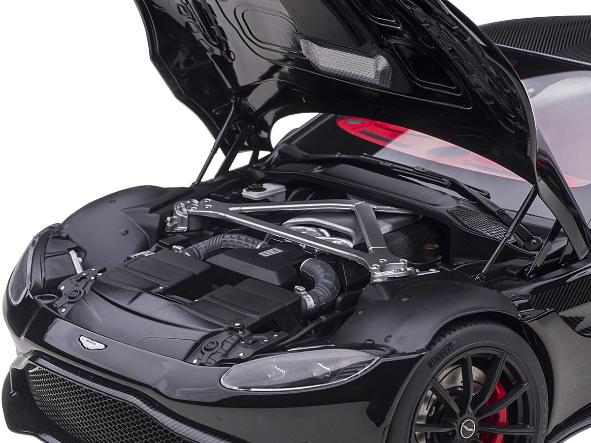 2019 Aston Martin Vantage RHD (Right Hand Drive) Jet Black with Red Interior 1/18 Model Car by Autoart-2