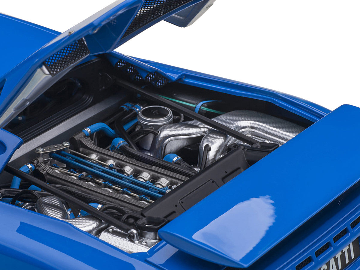 Bugatti EB110 SS Super Sport French Racing Blue with Silver Wheels 1/18 Model Car by Autoart Autoart