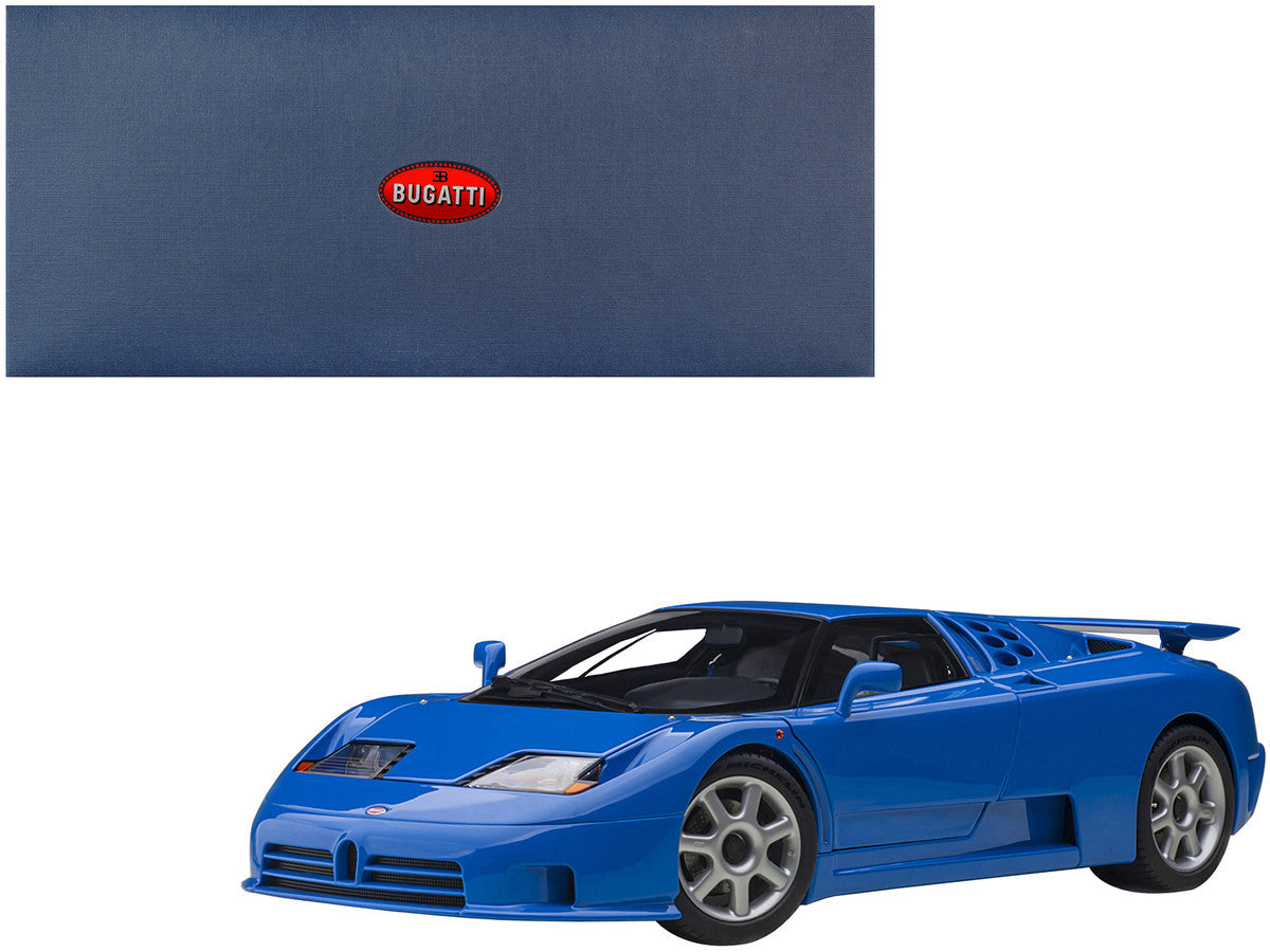 Bugatti EB110 SS Super Sport French Racing Blue with Silver Wheels 1/18 Model Car by Autoart Autoart
