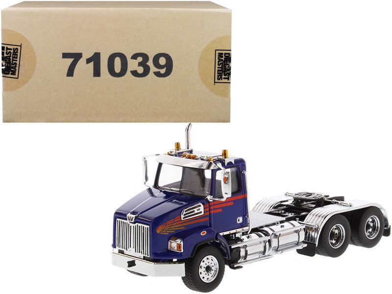 Western Star 4700 SB Tandem Day Cab Tractor Blue 1/50 Diecast Model by Diecast Masters Diecast Masters