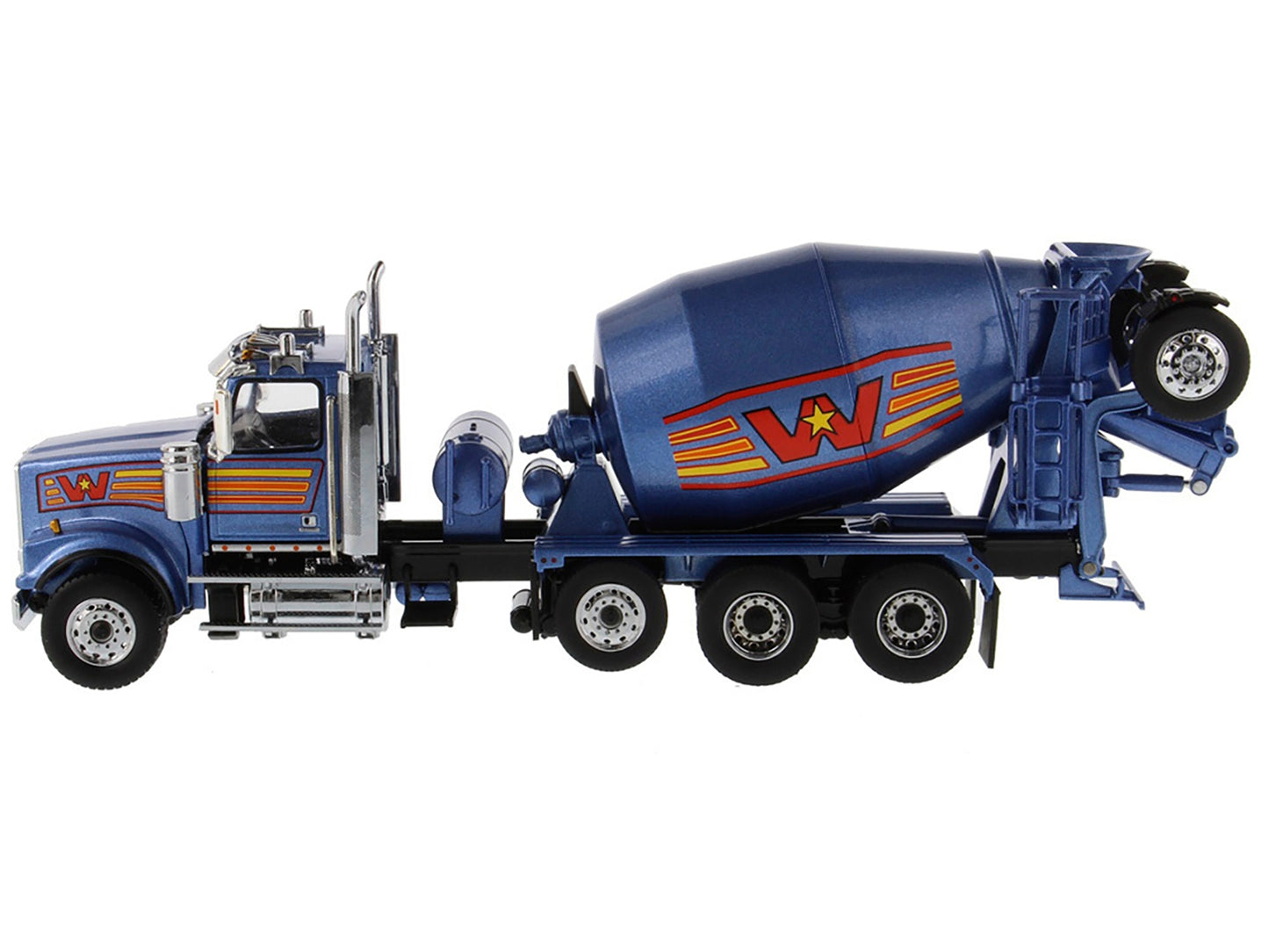 Western Star 4900 with Bridgemaster McNeilus Mixer Blue Metallic "Transport Series" 1/50 Diecast Model by Diecast Masters