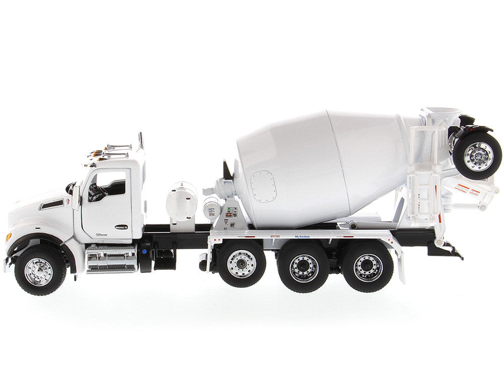 Kenworth T880 SFFA with McNeilus Bridgemaster Concrete Mixer White "Transport Series" 1/50 Diecast Model by Diecast Masters Diecast Masters
