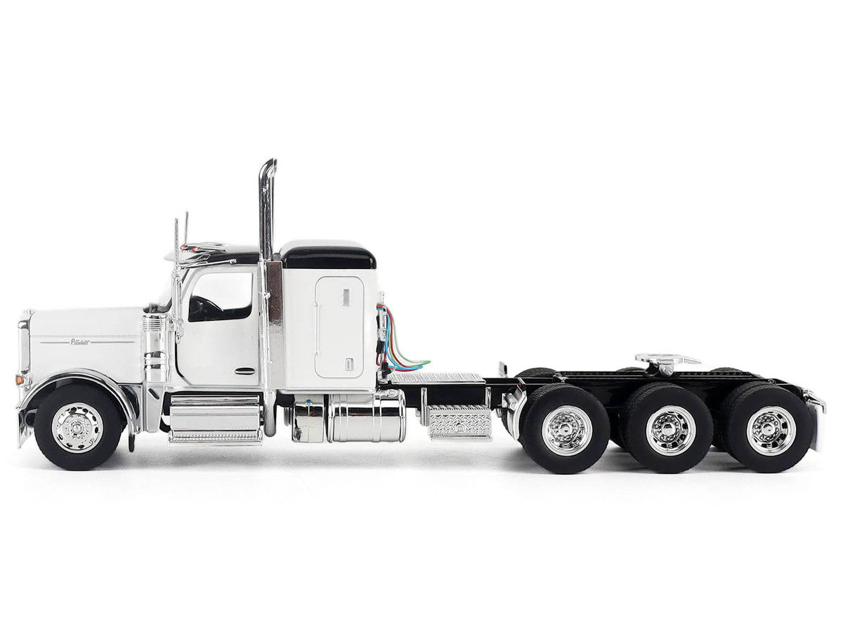 Peterbilt 589 Legendary Package Truck Tractor with 58" Sleeper White with Black Top "Transport Series" 1/50 Diecast Model by Diecast Masters Diecast Masters