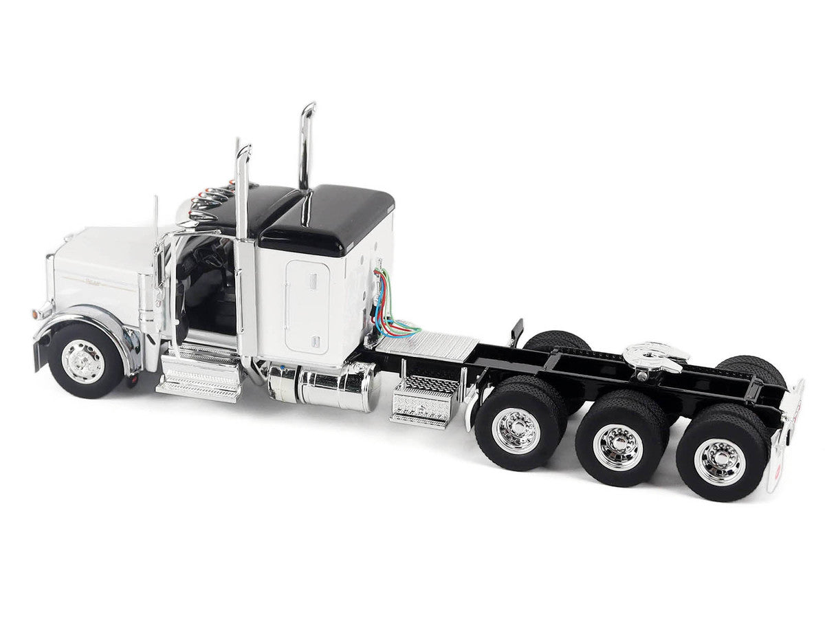 Peterbilt 589 Legendary Package Truck Tractor with 58" Sleeper White with Black Top "Transport Series" 1/50 Diecast Model by Diecast Masters Diecast Masters